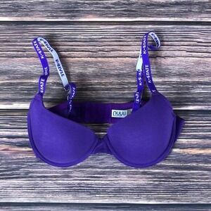 NUYU Kansas State University Wildcats NEW Purple White Bra Womens Size 34D